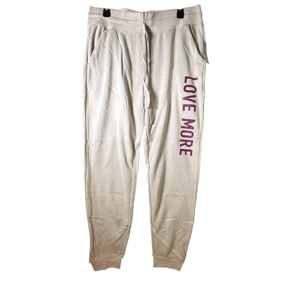 Zoe + Liv Womens Beige Love More Sweatpants Joggers Pants Size XL